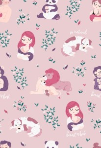 Bluza medyczna Papilio Premium - karmienie naturalne na rózowym tle