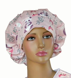 Czepek medyczny Premium bufiasty - karmienie naturalne róż