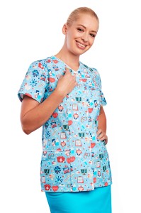 Żakiet medyczny Iris Premium - medyczna mozaika 2XL