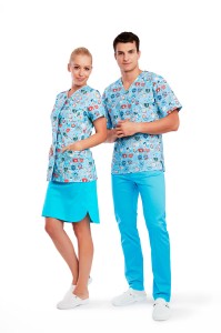 Żakiet medyczny Iris Premium - medyczna mozaika 2XL