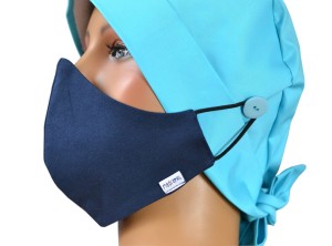 Maseczka profilowana Ag+SilverPro - granatowa