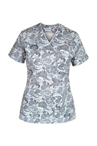 Bluza medyczna Flores - paisley szary