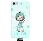 Etui na telefon Clear - wzór pielęgniarki (Stay Safe mięta)