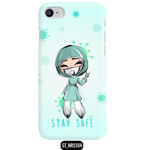 Etui na telefon Clear - wzór pielęgniarki (Stay Safe mięta)