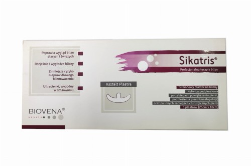 SIKATRIS kotwica podpiersiowa. Silikonowe plastry po zabiegach chirurgicznych piersi 5 sztuk