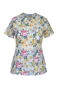 Bluza medyczna Flores - jesienne kwiaty
