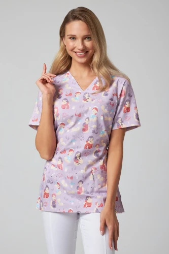 Bluza medyczna Papilio Premium fioletowa - położnictwo
