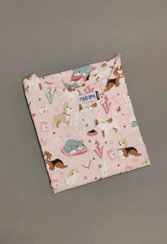 Bluza weterynaryjna Papilio Premium - klinika dla zwierząt różowa