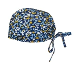 Czepek medyczny z troczkami - granatowa mozaika