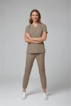Spodnie damskie LuXmi z prostą nogawką - Wiedeńskie Cappuccino