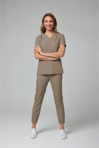 Spodnie damskie LuXmi z prostą nogawką - Wiedeńskie Cappuccino