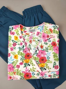 Bluza medyczna Flores - kwiatowe konfetti