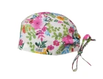 Czepek medyczny z troczkami - kwiatowe konfetti