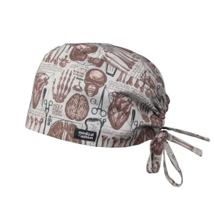 Czepek medyczny z troczkami - retro anatomia