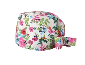 Czepek medyczny wiązany - kwiatowe konfetti