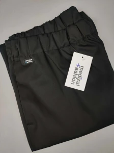 Spodnie medyczne męskie z gumą - czarne