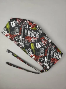 Czepek medyczny z troczkami - rock star