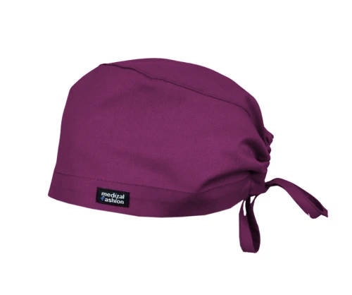 Czepek medyczny z troczkami PRIMA - purple
