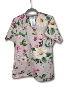 Bluza medyczna Flores - romantyczny ogród