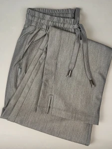 Spodnie medyczne damskie Parkley FINN ze ściągaczem – szary melanż