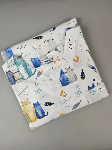 Bluza medyczna Papilio - kocia rodzina niebieska