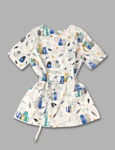 Bluza medyczna Papilio - kocia rodzina niebieska