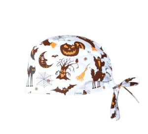 Czepek medyczny z troczkami - Halloween