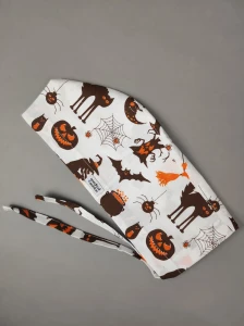 Czepek medyczny z troczkami - Halloween