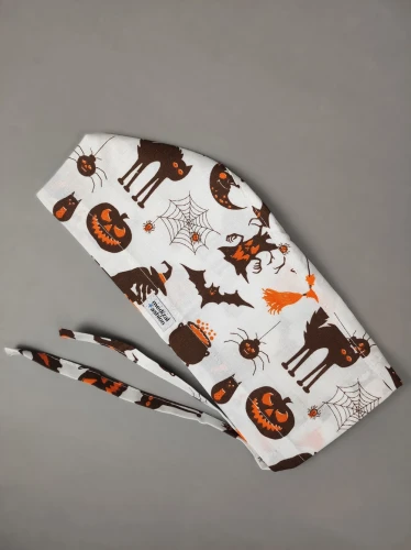 Czepek medyczny z troczkami - Halloween