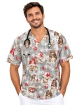 Bluza medyczna męska - skrzaty pod gwiazdami